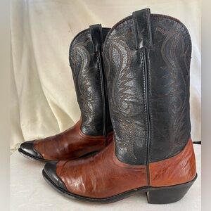 Laredo Two-Tone Black and Brown Cowboy Boots,Men’s Size 12 D